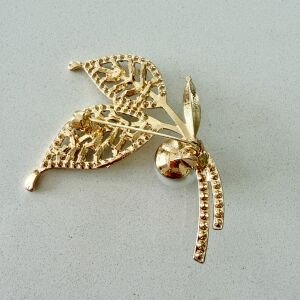 İnci Detaylı Yaprak Broş