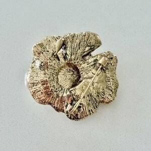 Mine ve Taş Detaylı Pembe Gül Broş