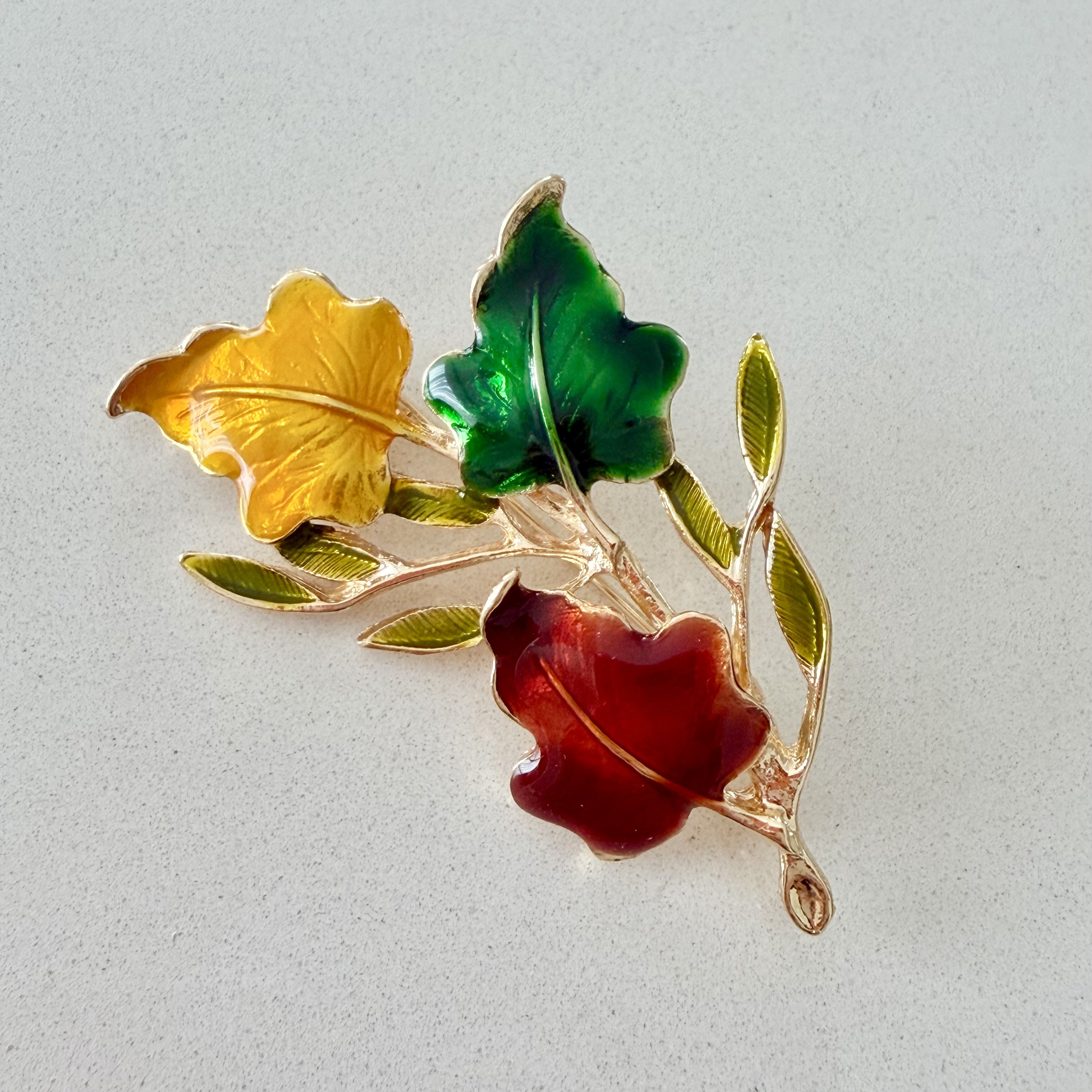Renkli Mineli Yapraklar Broş