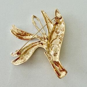 Gold Beyaz Çiçek Broş