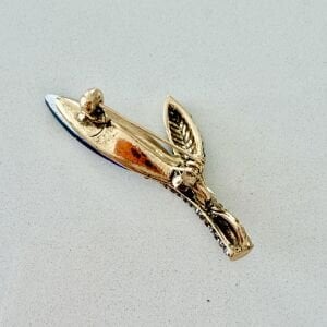 Lacivert Taş Detaylı Tomurcuk Broş