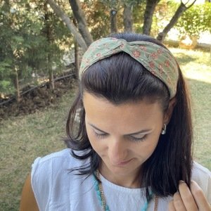 Gül Desenli Bandana Taç