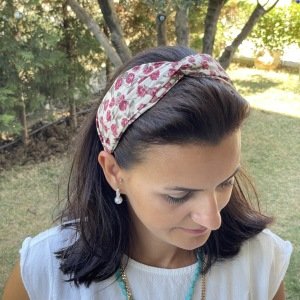 Gül Desenli Bandana Taç