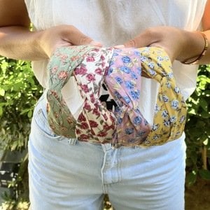 Gül Desenli Bandana Taç