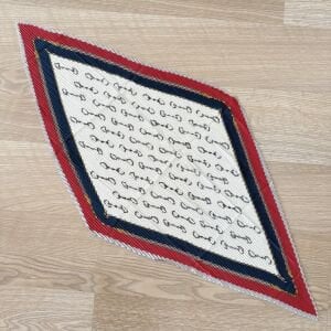 Kırmızı Lacivert Pliseli İpek Saten Fular (70*70cm)