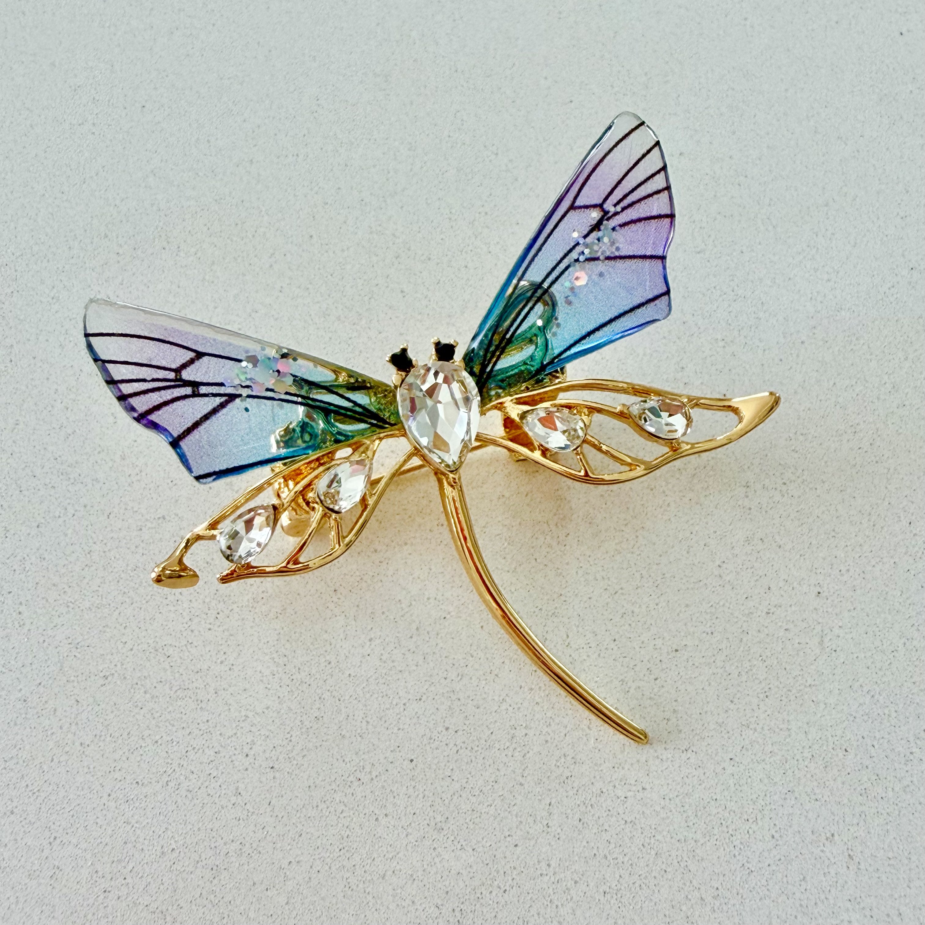 Lila Kanatlı Kelebek Broş