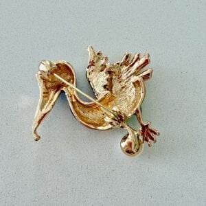 İnci Detaylı Pelikan Broş