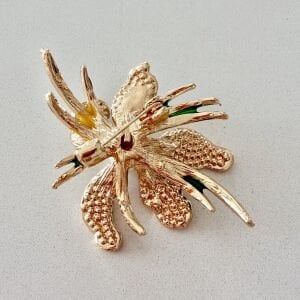 Mavi Taşlı Orkide Broş