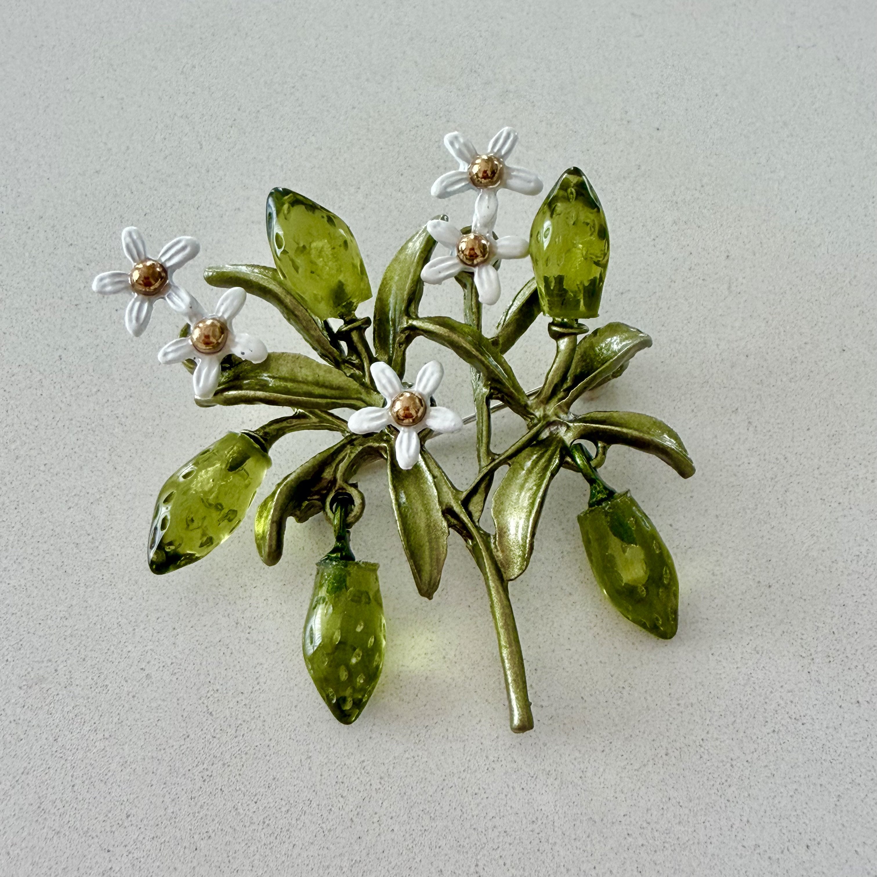 Çiçek Açmış Zeytin Dalı Broş