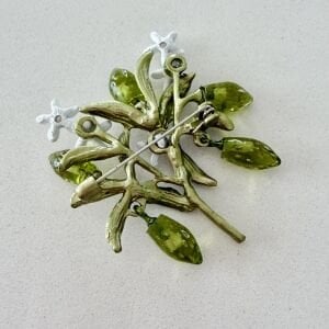 Çiçek Açmış Zeytin Dalı Broş