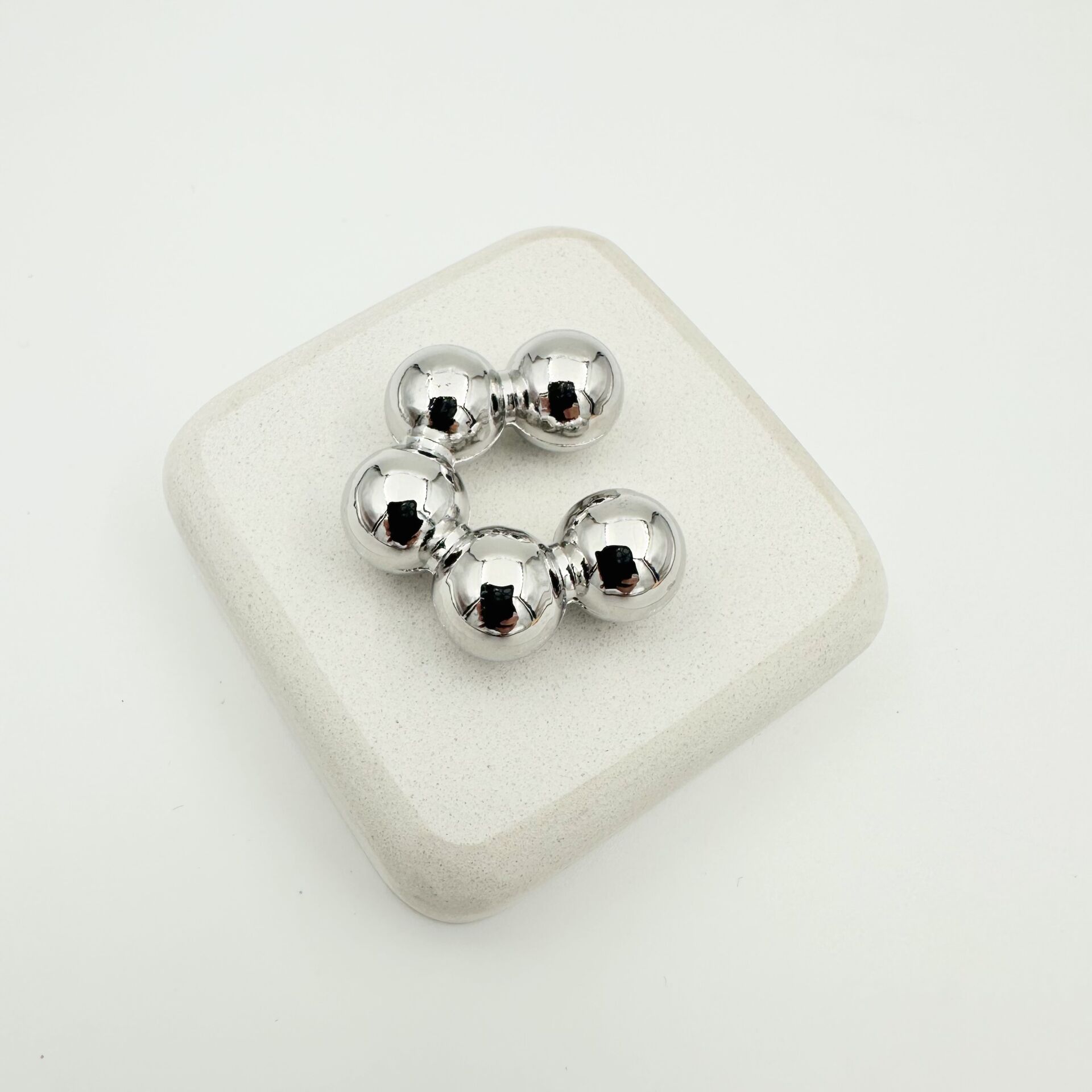 Özel Seri Bubble Kıkırdak Küpe - silver-