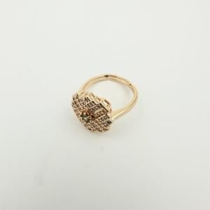 Özel Seri Ortası Mini Yeşil Taşlı Gold Yüzük
