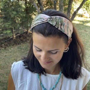 Çiçek Desenli Bandana taç