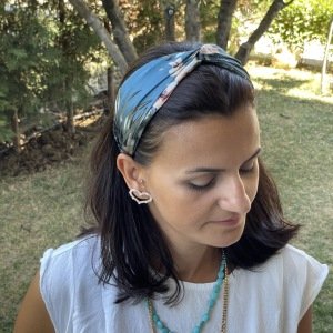 Çiçek Desenli Bandana taç