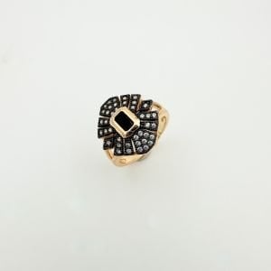 Özel Seri Vintage Siyah Taşlı Elmas Model Yüzük