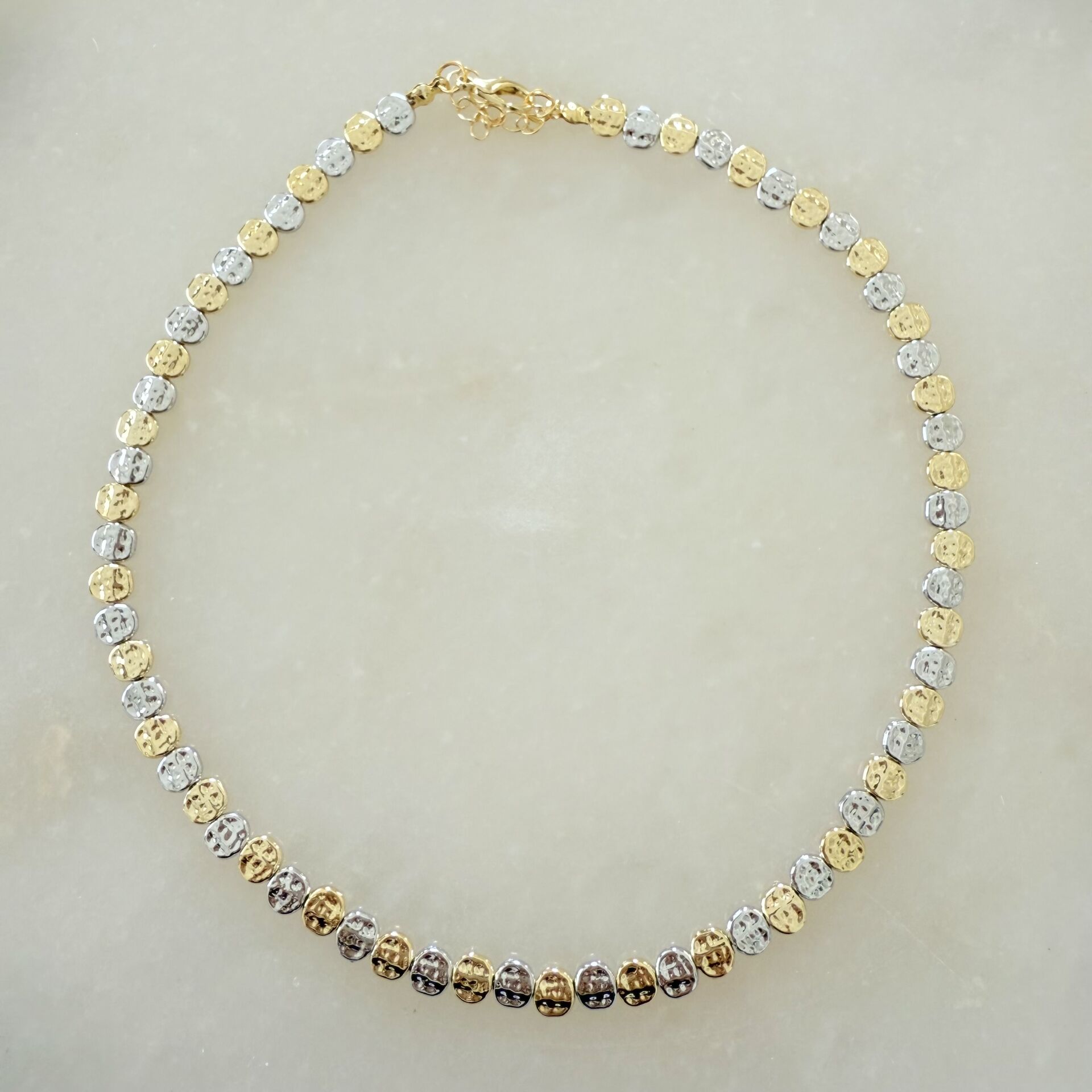 Altın Kaplama Gold-Gümüş Yassı Kolye