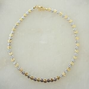 Altın Kaplama Gold-Gümüş Yassı Kolye