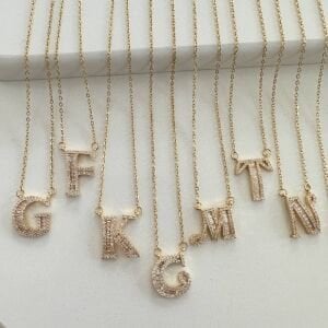 Taşlı Çelik Harf Kolye