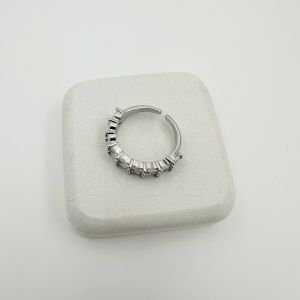 Özel Seri Çift Sıra Taşlı Yüzük -silver-