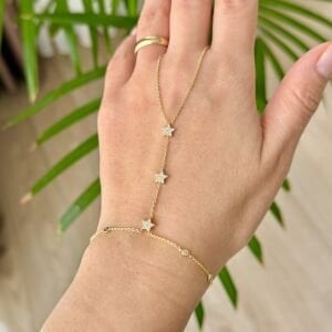 Altın Kaplama Taşlı Yıldızlı Şahmeran