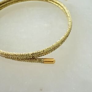 Gold Simli Mıknatıslı Çelik Uçlu Bileklik-Halhal-Kolye