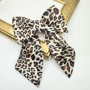 Leopar Desenli Otomatik Fiyonk Toka 2