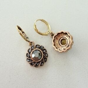 Siyah Taşlı Vintage Küpe