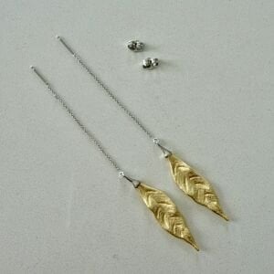 Özel Seri Tasarım Zincirli Yaprak Küpe