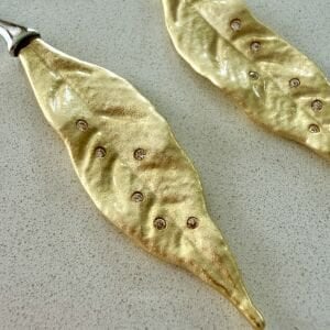 Özel Seri Tasarım Zincirli Yaprak Küpe