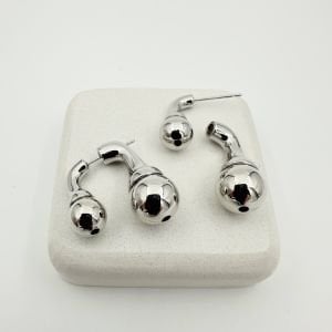 Özel Seri İkili Topçuk Küpe -silver-