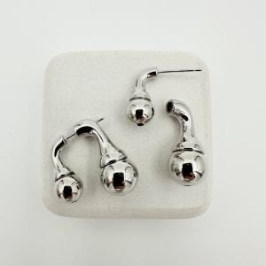 Özel Seri İkili Topçuk Küpe -silver-