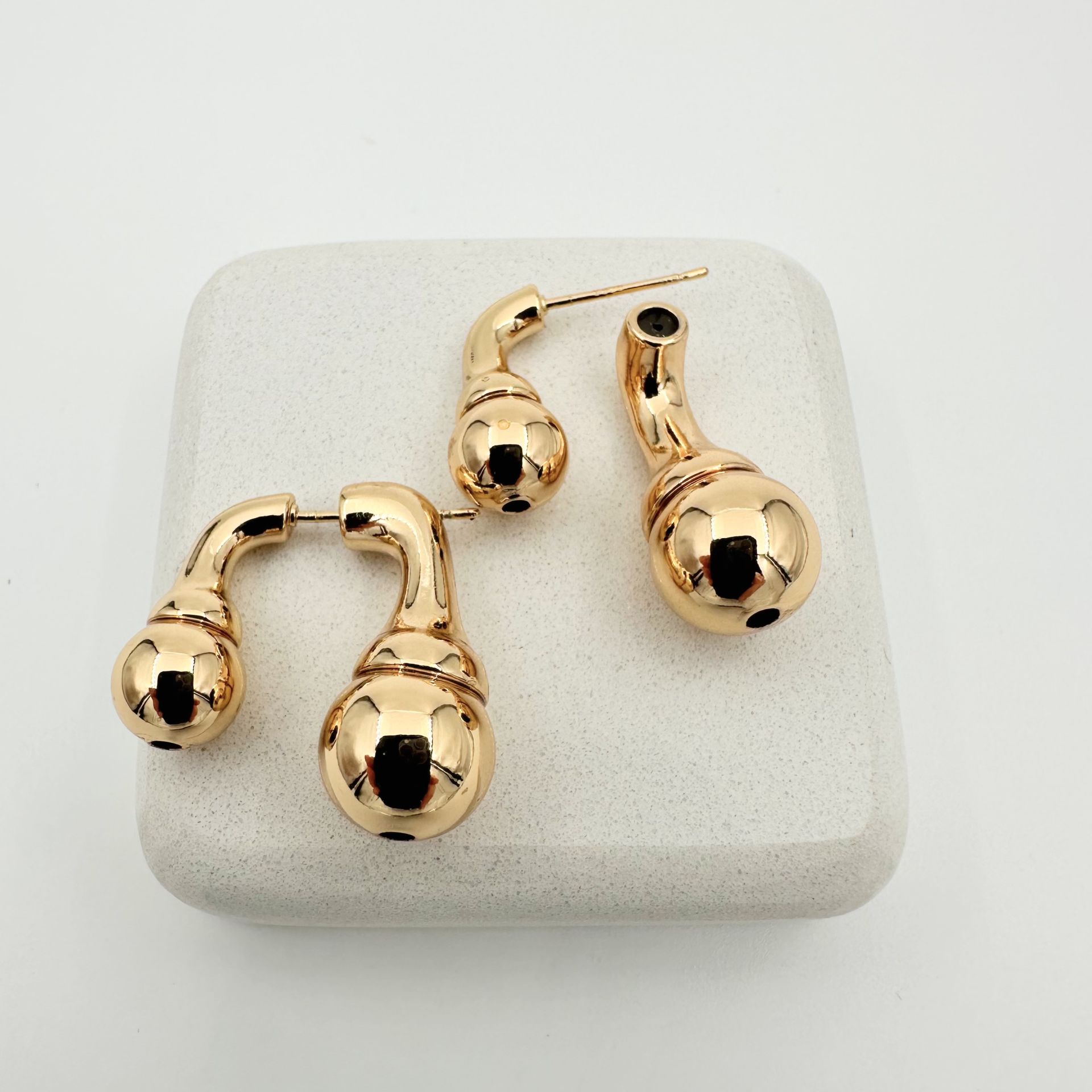 Özel Seri İkili Topçuk Küpe -gold-
