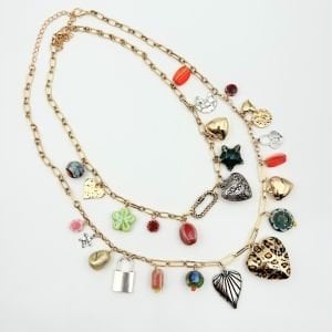 Marka Model 2'li Charmlı Kolye