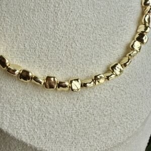 Altın Kaplama Gold Çakıl Taşı Kolye