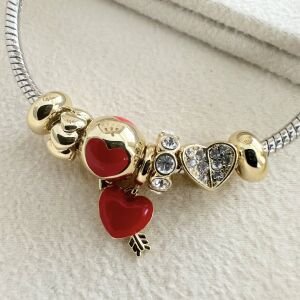 Altın Kaplama Kalp Figürlü Bileklik