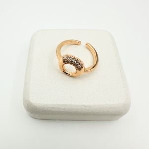 Özel Seri Taş Detaylı Daire Yüzük -gold-