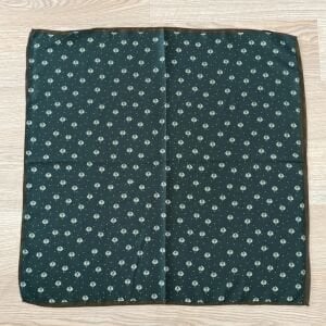 Yeşil Mini Çiçekli Pamuklu Şal 70*70cm