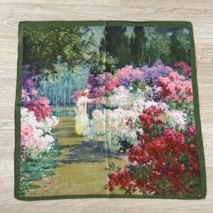 Tablo Desenli Pamuklu Şal 70*70cm