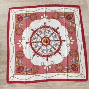 Gemici Desenli İpek Saten Fular (90*90)