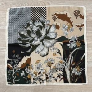 İri Çiçek Desenli Pamuklu Şal 70*70cm