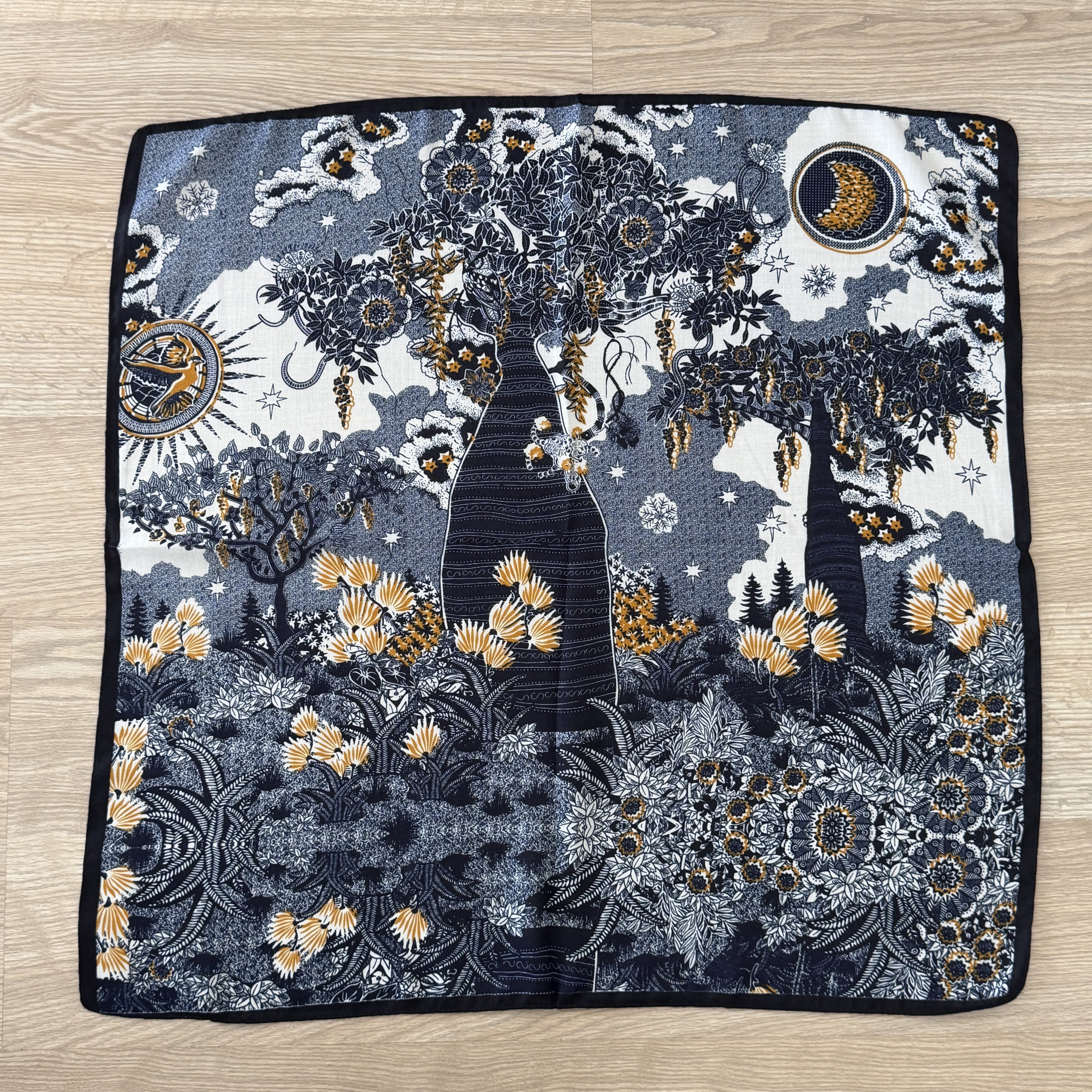 Çiçek Desenli Pamuklu Şal 70*70cm