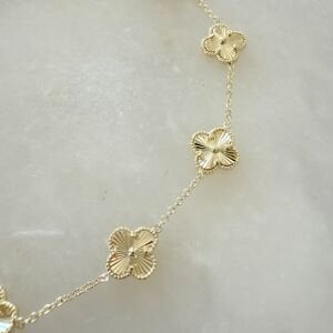 Özel Seri Gold Minimal Yonca Bileklik