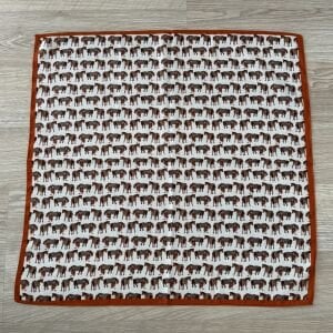 Turuncu At Desenli Pamuklu Şal 70*70cm