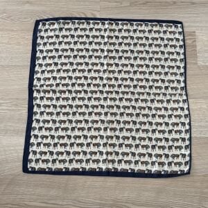 Lacivert At Desenli Pamuklu Şal 70*70cm