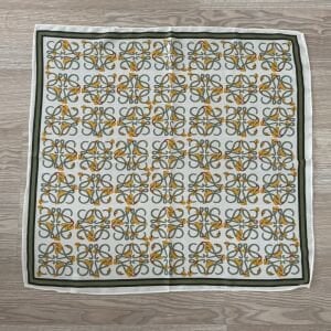 Yeşil Sarı Desenli Pamuklu Şal 70*70cm