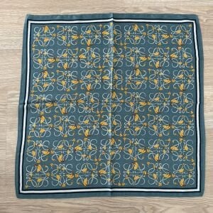 Nefti Yeşil Sarı Desenli Pamuklu Şal 70*70cm