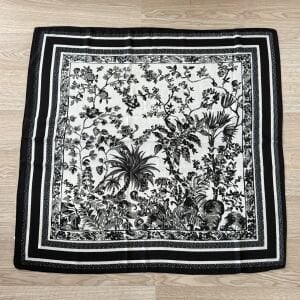 Siyah Çiçekli Pamuklu Şal 90*90cm