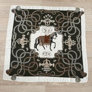 Yeşil Krem Marka Model Şal 90*90cm