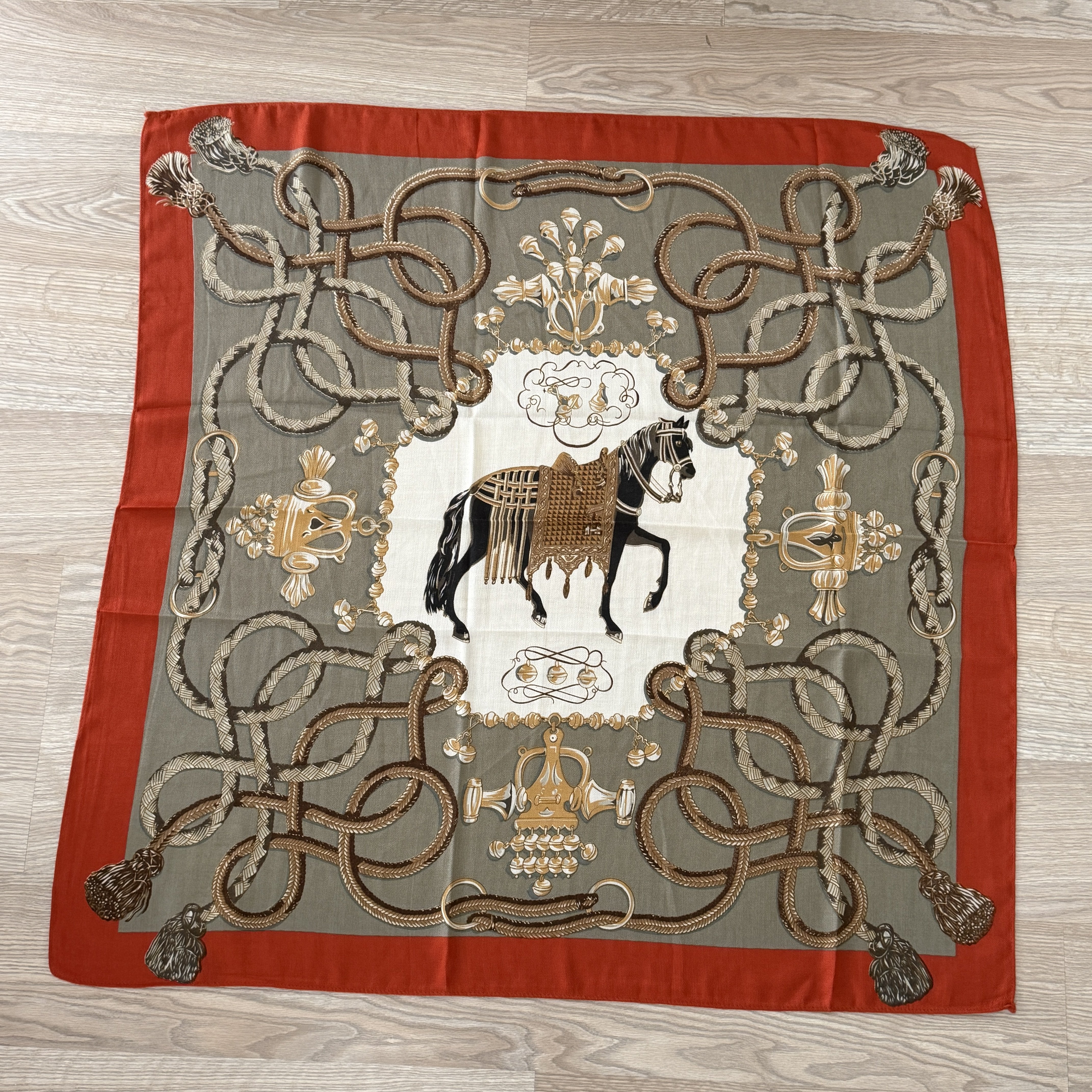 Turuncu Kahve Marka Model Pamuklu Şal 90*90cm