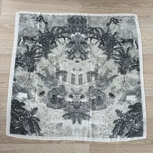 Gri Çiçekli Pamuklu Şal 90*90cm